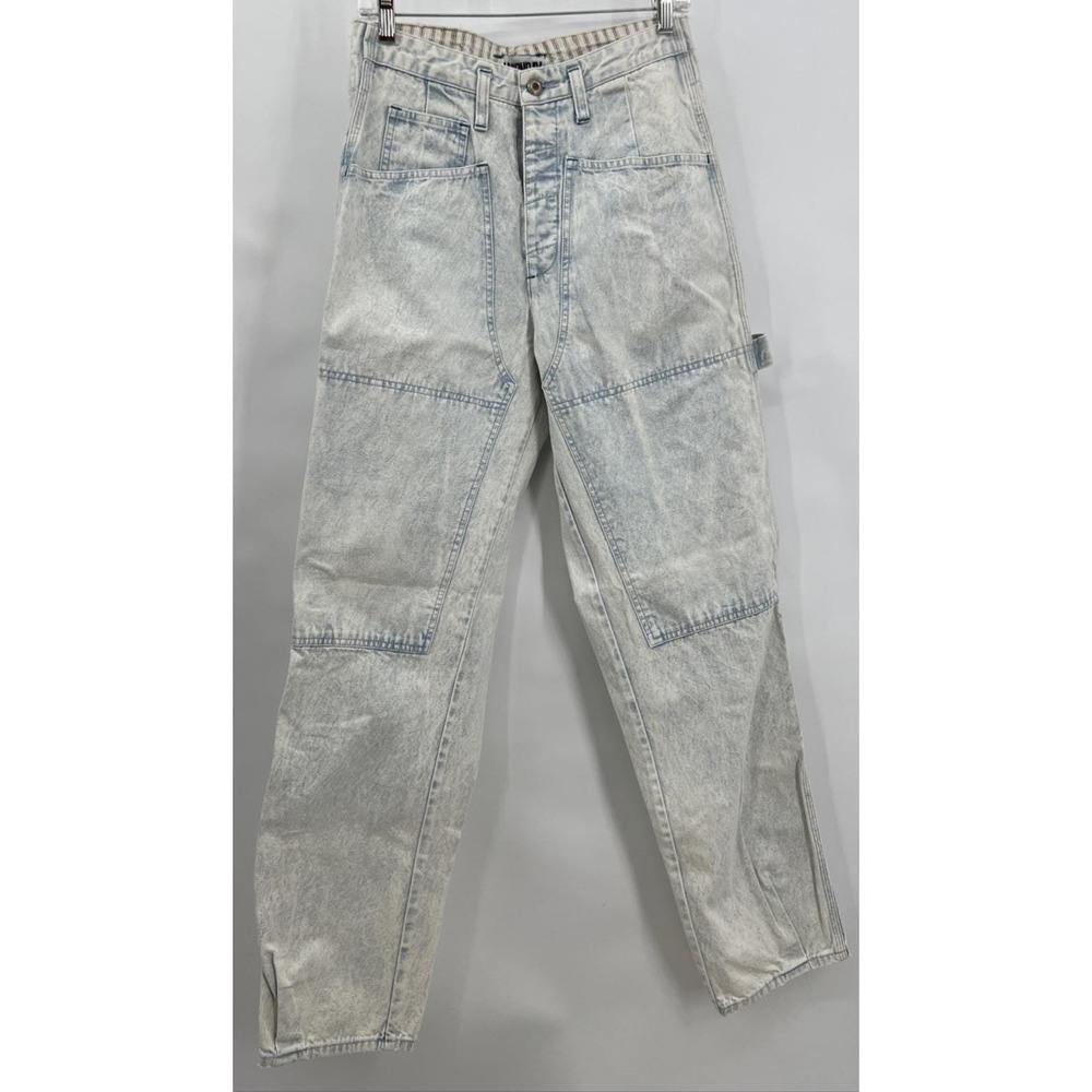 Unionbay Vintage Acid Wash Carpenter Jeans High Waist Button Fly